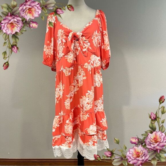 LC Lauren Conrad Dresses & Skirts - LC Lauren‎ Conrad Floral long sleeve plus size Dress size 1X